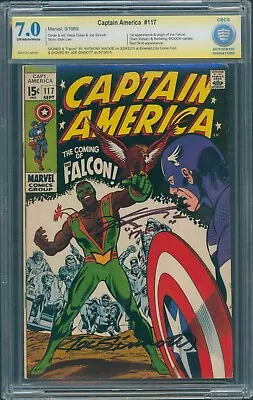 Buy Captain America #117 1969 CBCS 4.5 SIGNED BY JOE SINNOTT & Anthony Mackie OW/WP • 854.27£