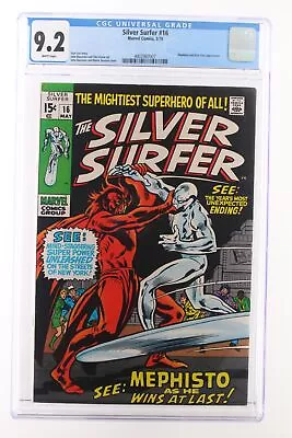 Buy Silver Surfer #16 - Marvel 1970 CGC 9.2 Mephisto And Nick Fury Appearance. • 309.87£
