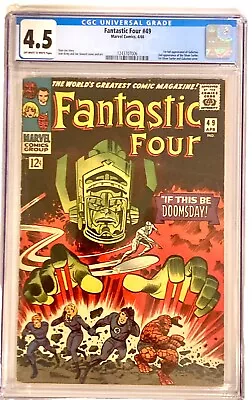 Buy Fantastic Four #49 1966 CGC 4.5 VG+🔑 1st Galactus 1st Cover Silver Surfer • 978.49£