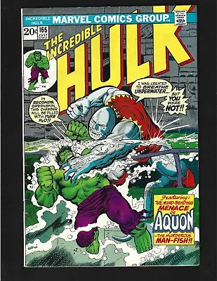 Buy Incredible Hulk #165 FN Trimpe 1st Aquon 2nd Col. Armbruster Capt Omen Nick Fury • 7.77£
