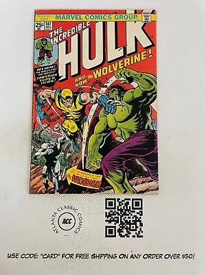 Buy The Incredible Hulk # 181 VG/FN Marvel Comic Book W/Value Stamp Wolverine 6 TS1 • 3,106.43£