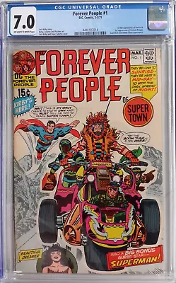 Buy *forever People #1 Cgc 7.0*dc Comics 1971*jack Kirby*1st Appearance Of Darkseid* • 116.48£