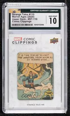 Buy 2020 Marvel Ages Comic Clippings 16/35 Strange Tales #110 CGC 10 Gem Mint I1f • 149.37£