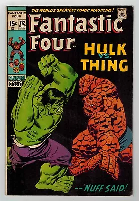 Buy Fantastic Four # 112 - Hulk Vs. Thing - Classic Cover - Vg/fn 5.0 Key! • 108.72£