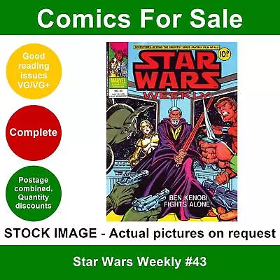 Buy Star Wars Weekly #43 Comic - VG/VG+ 29 November 1978 - Marvel UK • 3.49£