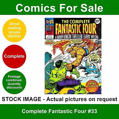 Buy Complete Fantastic Four #33 Comic - VG/VG+ 10 May 1978 - Marvel UK • 2.75£