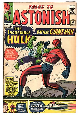 Buy Tales To Astonish #59 FIne Minus 5.5 Giant-Man Wasp The Hulk 1964 • 85.42£
