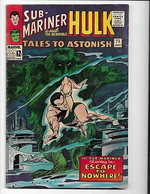 Buy Tales To Astonish 71 1965 Marvel Comics VG+ 4.5 Namor Hulk Leader • 21.75£