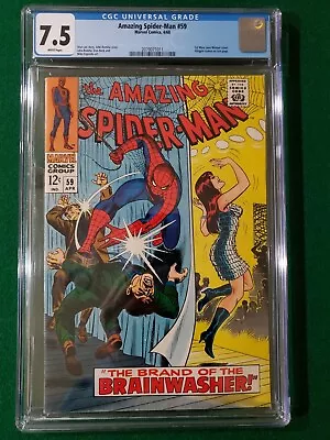 Buy Amazing Spider-Man #59 CGC 7.5 White Pages Romita Cvr/art 1st Mary Jane Cover  • 193.38£