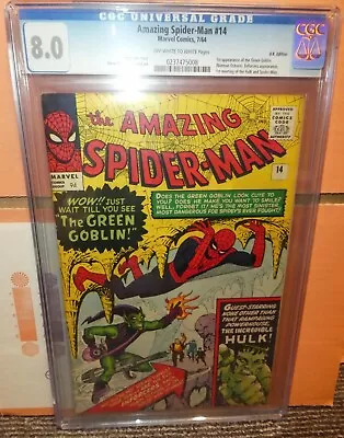 Buy Marvel Comics Amazing Spiderman 14 8.0 CGC 1964 Green Goblin 1st Appearance • 6,999.99£