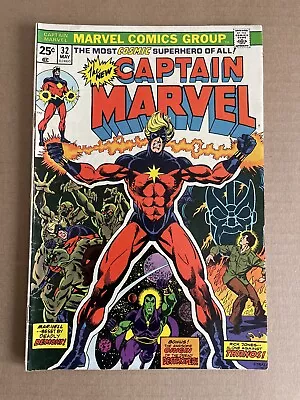 Buy Marvel CAPTAIN MARVEL #32 1974 Jim Starlin Iron Man Origin Of Drax • 15.49£