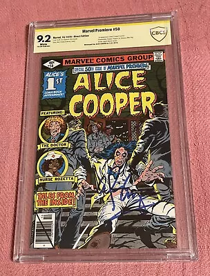Buy Marvel Premiere #50 CBCS 9.2 White Pages,  Signed Alice Cooper, 1st Appearance! • 232.97£