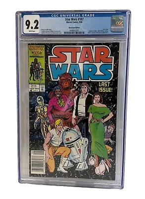 Buy Star Wars #107 CGC 9.2 Last Issue White Pages NEWSSTAND Low Print Run • 155.31£