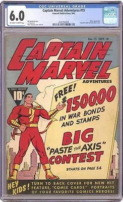 Buy Captain Marvel Adventures #15 CGC 6.0 1942 4391256009 • 547.51£