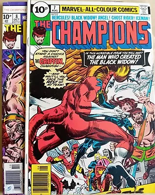 Buy Champions #7, 8 - VG (4.0) - Marvel 1976 - 10p UK Copies - 1st Darkstar In #7 • 3.99£