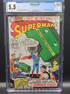 Buy Superman #182 - DC 1966 Silver Age Issue - CGC FN- 5.5 - 1st Silver Age Toyman • 69.89£