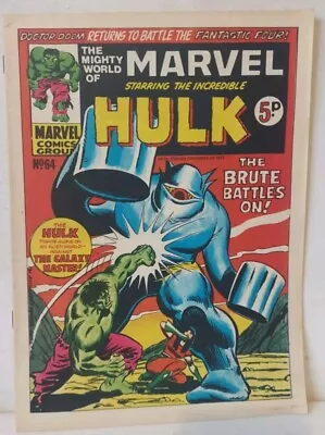 Buy Mighty World Of Marvel #64 1973 Marvel Comics UK Hulk Fantastic Four Lee Kirby • 7.99£