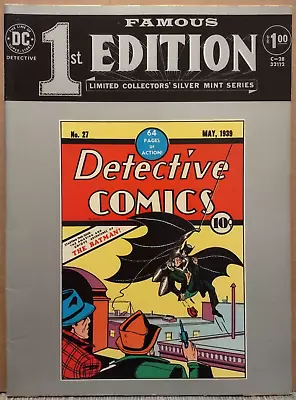 Buy Famous 1st Edition Detective Comics #27 1st Batman 1939! C-28 1974  DC Comic • 31.03£