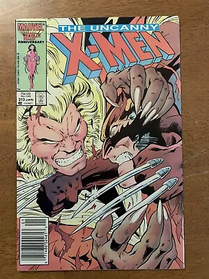 Buy Uncanny X-Men #213 (1987) Wolverine Vs Sabretooth ~ Newsstand(FN) • 11.64£