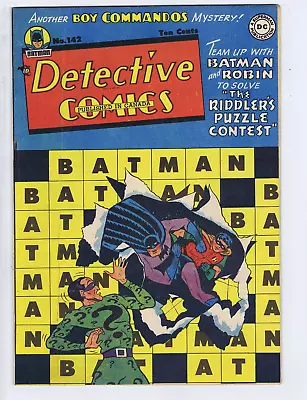 Buy Detective Comics #142 Simcoe 1949 CANADIAN EDITION 2nd Appearance Of The Riddler • 2,329.83£