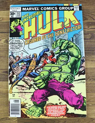 Buy 1977 Marvel Comic The Incredible HULK #212 1st Appearance The Constrictor FN/FN+ • 4.13£