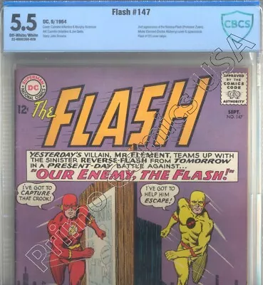 Buy PRIMO:  FLASH #147 1964 DC Comics CBCS 5.5 FN- Cgc • 84.65£