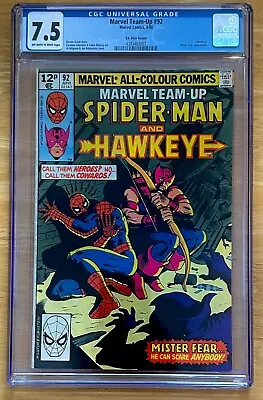 Buy MARVEL TEAM-UP #92  Apr 1980 UK Price Variant  CGC Graded 7.5  Spider-man • 51£