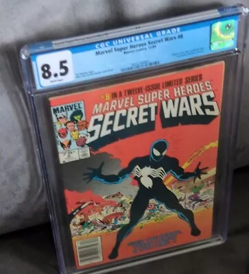 Buy Marvel Super Heroes Secret Wars #8  Newstand CGC 8.5  WP Origin Venom Symbiote • 139.79£