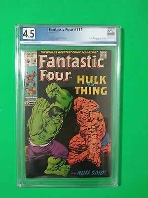Buy FANTASTIC FOUR # 112 JUL 1971 Hulk VS Thing  PGX Grade 4.5 Marvel Comics • 201.92£