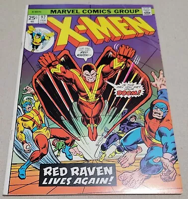 Buy X-MEN #92 (1975) RED RAVEN LIVES AGAIN  RARE! SOLID Marks Jewelers Copy!! • 58.25£