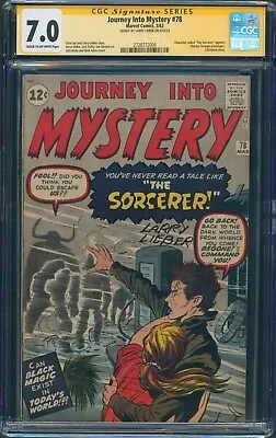 Buy Journey Into Mystery 78 CGC SS 7.0 Signed Larry Lieber 1962 1st Dr Strange Proto • 775.83£