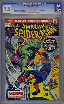 Buy Amazing Spider-man #120 1973 Marvel Cgc 7.5 Vs Hulk John Romita • 81.54£