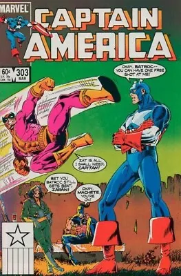Buy Free P & P; Captain America #303, Mar 1985: Wiz' Batroc Zee Leapair! Zut Alors! • 4.99£