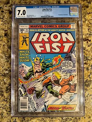 Buy Iron Fist #14 Cgc 7.0 Fn/vf / 1st Appearance Sabretooth / Marvel Comic • 310.64£