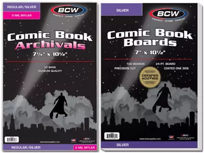 Buy 25 BCW Silver Age Comic Book Archivals 2 Mil Mylar Bags And Boards • 20.04£