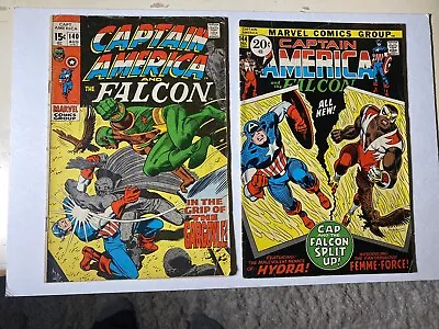 Buy Captain America And Falcon 140 & 144 1971 Marvel Comics Bronze Age Priority Mail • 10.86£