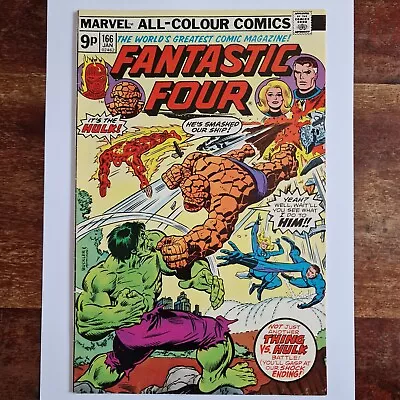 Buy Fantastic Four 166 / Marvel 1976 / High Grade / Key Hulk Vs. The Thing Battle • 8.99£
