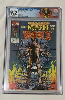 Buy MARVEL PRESENTS 72 WOLVERINE 1991 1st WEAPON X Barry Smith CGC 9.2 Custom Label • 80£