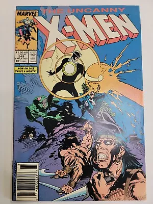 Buy Uncanny X-Men 249 VF- Newsstand Dane Curse, Silvestri, Chris Claremont 1988 • 6.21£