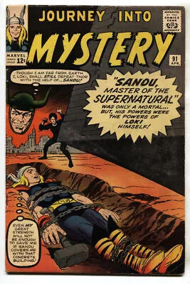 Buy Journey Into Mystery-#91 1962-thor-jack Kirby-marvel Loki Vg/fn • 272.29£