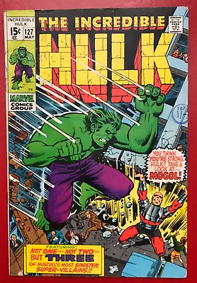 Buy Incredible Hulk 127, 1970, Marvel Comics, 1st App Mogol, Cents Copy, FN • 12£