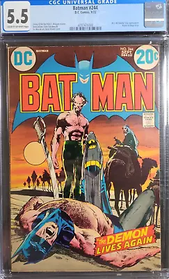 Buy 1972 Batman 244 CGC 5.5 Ra's Al Ghul Battle Cover RARE • 143.67£