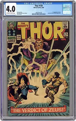 Buy Thor #129 CGC 4.0 1966 3950757018 1st App. Ares In Marvel Universe • 142.23£