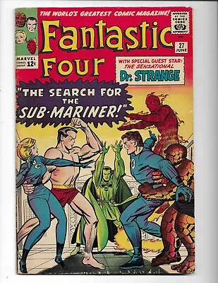 Buy Fantastic Four 27 1964 Marvel Comics VG 4.0 1st X-Over Dr. Strange Namor • 108.92£