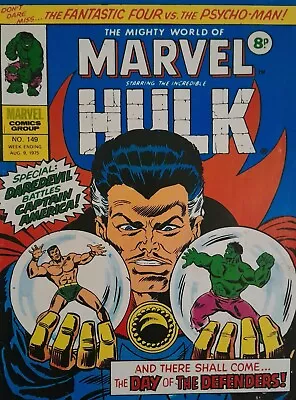 Buy The Mighty World Of Marvel THE INCREDIBLE HULK No. 149 Aug. 9th 1975 Comic VG/FC • 8.99£