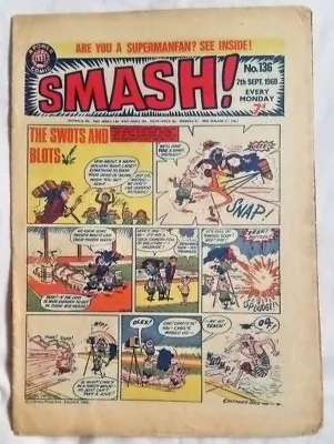 Buy Smash! #136 - Odhams Press Marvel Dc Batman Daredevil Uk Comic 1968 (2) • 5£