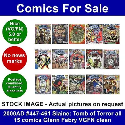 Buy 2000AD #447-461 Slaine: Tomb Of Terror All 15 Comics Glenn Fabry VGFN Clean • 38.99£