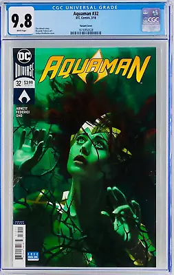 Buy Aquaman #32 CGC 9.8 White Pages Middleton Variant Mera Cover NM/MT D.C. 2018 • 58.24£