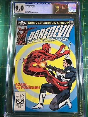 Buy Daredevil 183 CGC 9.0 1st Meeting Daredevil Vs Punisher 1982 Miller Custom Label • 59.01£