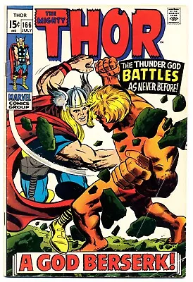 Buy THOR #166 VG, 2nd Full App. Warlock, Vs. Thor. Lee/Kirby Marvel Comics 1969 • 31.06£